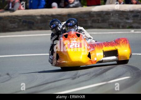 Douglas, Isle of Man. 8th June, 2015. 2015 Isle of Man TT Races. * in action during the TT Sidecar race. Credit:  Action Plus Sports Images/Alamy Live News Stock Photo