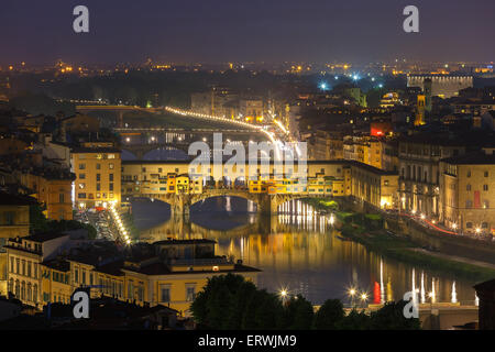 River Arno and Ponte Vecchio in Florence, Italy Stock Photo