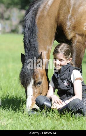 girl with Welsh Pony Stock Photo