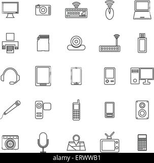 Gadget line icons on white background, stock vector Stock Vector