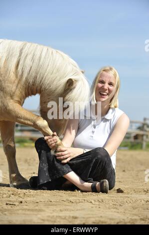 woman and Shetland Pony Stock Photo - Alamy