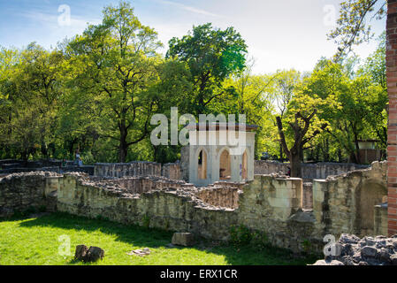 Ruins of the Dominican convent Domonkos kolostor, Margaret Island, Budapest, Hungary Stock Photo