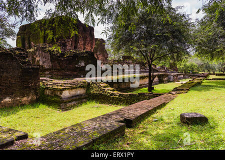 Ancient City of Polonnaruwa, ruins of the Royal Palace (Parakramabahu's Royal Palace), UNESCO World Heritage Site, Sri Lanka Stock Photo