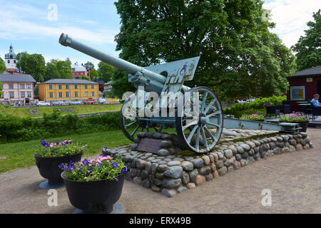 memorial cannon on display, Porvoo Finland Stock Photo