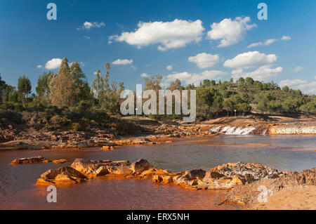 Rio Tinto pollution, Villarrasa, Huelva province, Region of Andalusia, Spain, Europe Stock Photo