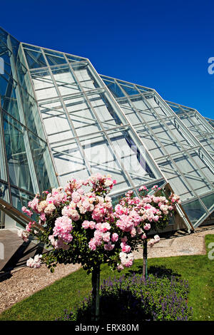 Ballarat Australia / The modern Robert Clark Conservatory in the Ballarat Botanical Gardens. Stock Photo