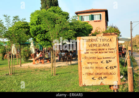 Garden restaurant Taverna Tipica Veneziana,Torcello Island Stock Photo