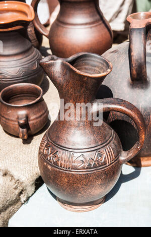 Traditional folk pottery on display Stock Photo - Alamy