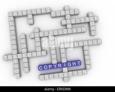 3d image Copyright  issues concept word cloud background Stock Photo