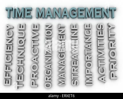 3d image Time management issues concept word cloud background Stock Photo