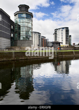 The Hall of Steel at Royal Armouries Museum across the River Aire Leeds West Yorkshire England Stock Photo