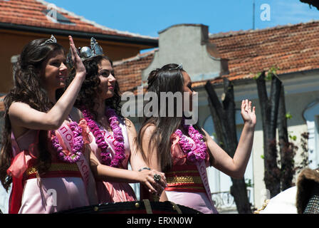 The street parade in Kazanlak during “2015 Rose Festival”. 7th June 2015. Kazanlak, Bulgaria. Stock Photo