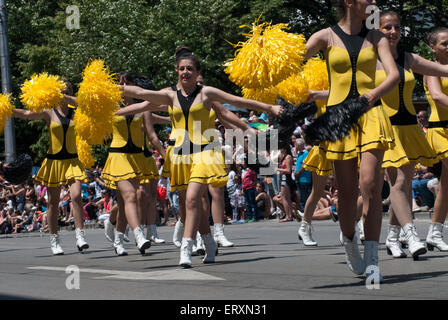 The street parade in Kazanlak during “2015 Rose Festival”. 7th June 2015. Kazanlak, Bulgaria. Stock Photo