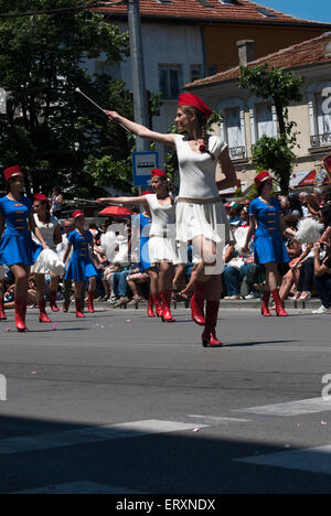 The street parade in Kazanlak during “2015 Rose Festival”. 7th June 2015. Kazanlak, Bulgaria. Stock Photo