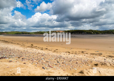 Llansteffan a village located on the  River Tywi estuary Carmarthenshire Wales UK Stock Photo