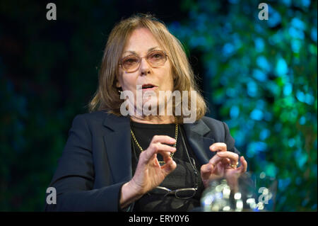 Rose Tremain novelist speaking on stage at Hay Festival 2015 Stock Photo