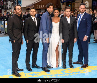 The cast of Entourage Jerry Ferrara, Adrian Grenier, Kevin Connolly, Jeremy Piven and Kevin Dillon arrives on the blue carpet for the the European premiere of ENTOURAGE on 09/06/2015 at The VUE West End, London. Picture by Julie Edwards Stock Photo