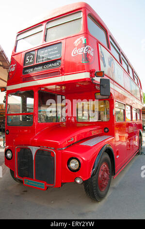 Istanbul May 18: A old red bus from The Rahmi M Koc Museum on May 18 2015 in Istanbul Turkey Stock Photo