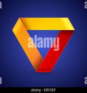 Moebius origami colorful paper triangle. RGB EPS 10 vector Stock Vector