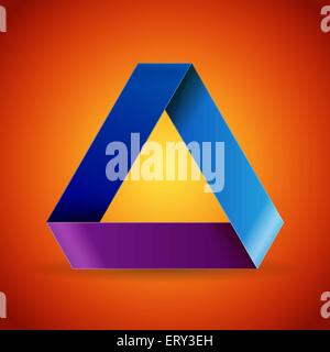 Moebius origami colorful paper triangle. RGB EPS 10 vector Stock Vector