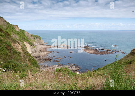 Rocky beach in Laredo, Cantabria, Spain Stock Photo