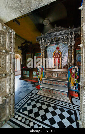 Idol of Ghanshyam Maharaj ; Swaminarayan temple ; Chhapaiya near Ayodhya ; Faizabad ; Uttar Pradesh ; India Stock Photo