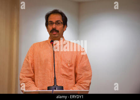 Uddhav Bal Thackeray , Indian Politician , Chief Minister of Maharashtra , President of Shiv Sena political party , Bombay , Mumbai , India , Asia Stock Photo