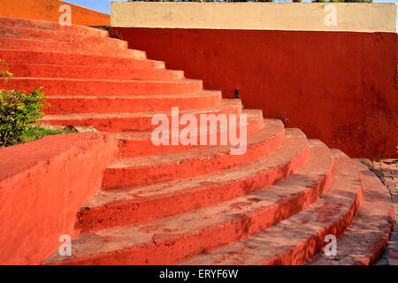 steps in garden , Thiba point ; Rajmata jijamata udhyan ; Ratnagiri ; Maharashtra ; India ; asia Stock Photo