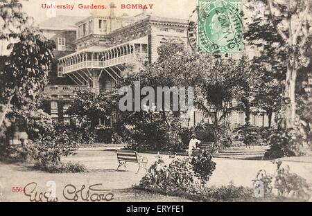 University Garden ; Bombay , Mumbai ; Maharashtra ; India ; Asia ; old vintage 1900s picture Stock Photo