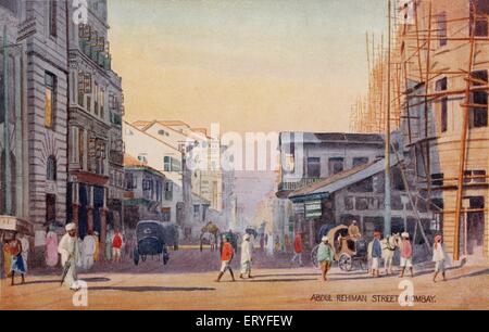 Old vintage 1900s Abdul Rehman Street Bombay Mumbai Maharashtra India