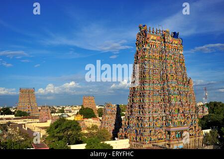 Meenakshi Sundareswarar or Meenakshi Amman Temple Madurai Tamil Nadu India Indian temples hindu temple asia asian Stock Photo