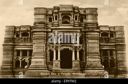 Old picture vintage 1900s of govind dev ji temple ; Brindaban Vrindavan ; Mathura ; Uttar Pradesh ; India Stock Photo