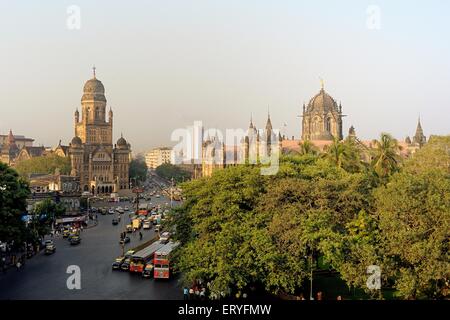 BMC brihanmumbai mahanagar palika and victoria terminus vt  now chhatrapati shivaji terminus cst station Mumbai Stock Photo