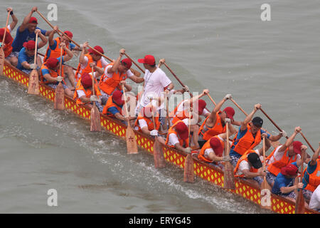 Xiangyang, China. 10th June, 2015. People practice dragon boat racing ...