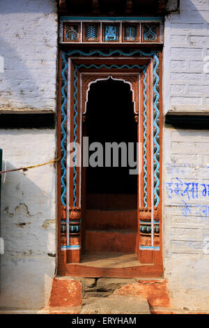 House entrance gate , Jageshwar , Almora , Uttaranchal , Uttarakhand , India , Asia Stock Photo