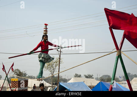 Street circus in kumbh mela at uttar pradesh  India Stock Photo