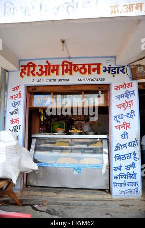 Indian sweet shop in Khajuraho Madhya Pradesh India Asia Stock Photo