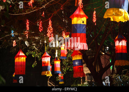 Diwali festival , Deepavali festivals , Dipawali , Divali , Akash Kandil , Aakash Kandeel , paper lanterns , India , Asia Stock Photo