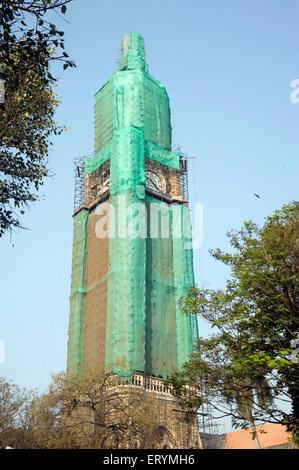 Undergoing repairs and restoration Rajabai Clock Tower mumbai Maharashtra India Asia Stock Photo