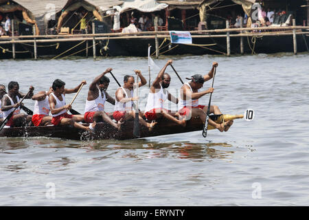 Snake boat race on punnamada lake ; Alleppey ; Alappuzha ; Kerala ; India NOMR Stock Photo