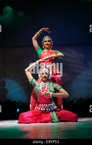 Bollywood Indian actress Hema Malini and daughter Ahana Deol performed together in piece titled Parampara Stock Photo