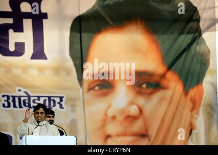 Bahujan Samaj Party , BSP , political party , President Mayawati , election campaign rally , Bombay , Mumbai , Maharashtra , India , Asia Stock Photo