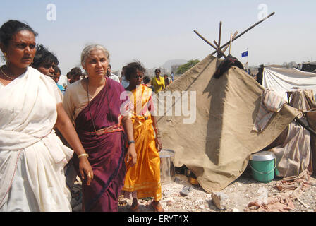 Medha Patkar , Indian social activist , founder of Narmada Bachao Andolan , Mankhurd , Bombay , Mumbai , Maharashtra , India , Asia Stock Photo