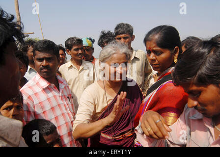 Medha Patkar , Indian social activist , founder of Narmada Bachao Andolan , Mankhurd , Bombay , Mumbai , Maharashtra , India , Asia Stock Photo