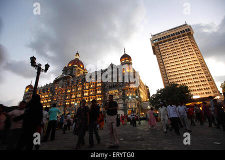 Old and new Taj Mahal hotel ; Bombay Mumbai ; Maharashtra ; India Stock Photo