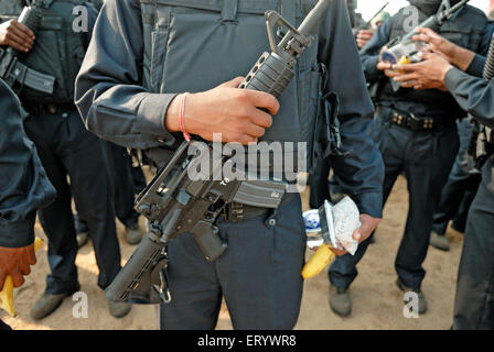 Police commando in bullet proof jacket, Bombay, Mumbai, Maharashtra ...