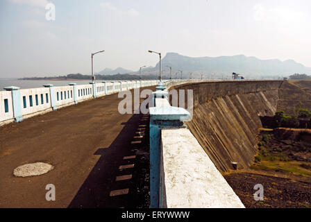 Upper vaitarna dam on vaitarna lake ; Bombay ; Mumbai ; Maharashtra ; India Stock Photo