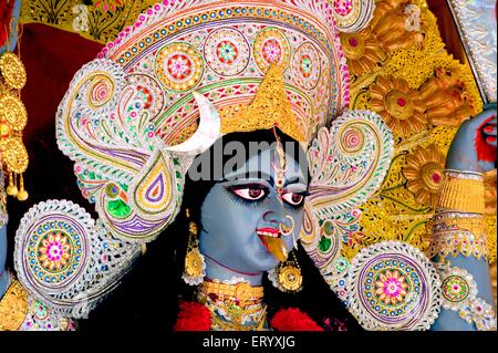 Image of goddess Kali puja ; Calcutta ; West Bengal ; India Stock Photo