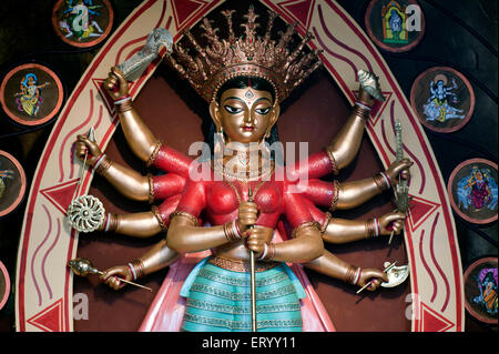 Statue of goddess durga at kolkata ; Calcutta ; India Stock Photo