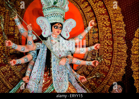 Statue of goddess durga at kolkata ; Calcutta ; India Stock Photo